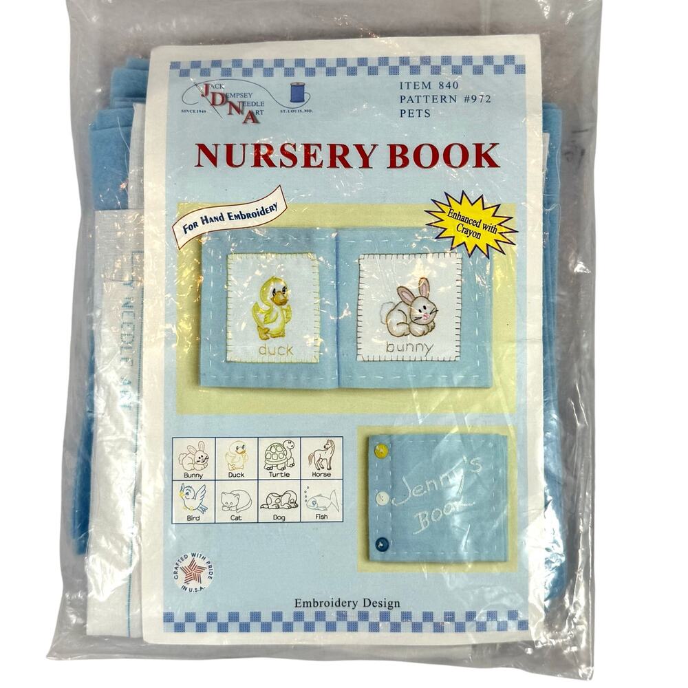 Vtg Jack Dempsey Needle Art Cloth Nursery Book Kit Crafting Sewing